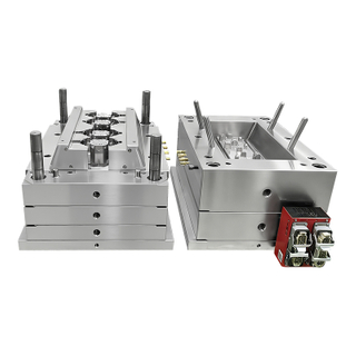 Kundenspezifische Spritzguss-PP-Wandbox mit 4 Hohlräumen für Kaltkanal-Kunststoffkomponenten