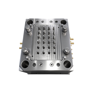 1*24 LDPE Material S136 HRC48-52 Formstahl Pin Point Horn Gate Spiegelpolierter Kern Stoned Finish Kundenspezifische medizinische Abdeckungsform