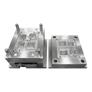 2+2 ABS-Material Horn Gate-Seite 1.2083ESR HRC48-52 Stahl Polierstruktur Kleine Gesichtsabdeckungsform 
